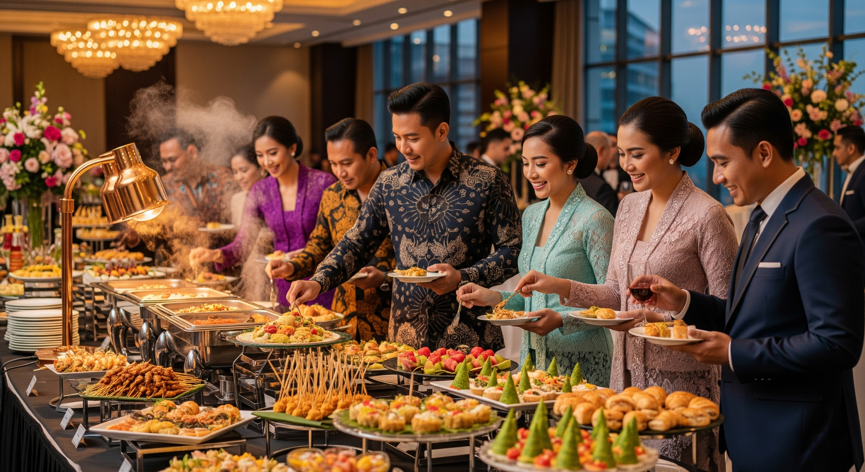 Ultra-realistic image of a professional catering service